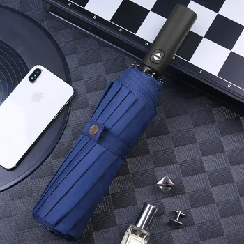 

3 Folding Umbrellas Windproof Male Automatic Business Umbrella Twelve Bone Male Car Wind Resistant Large Umbrellas Male Paraguas
