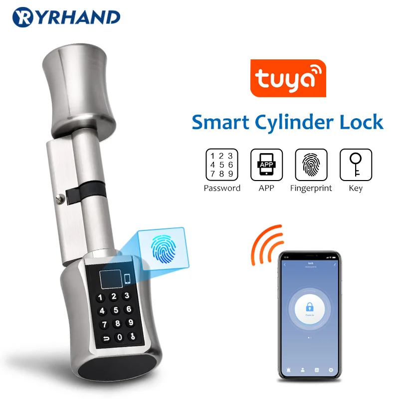 TuyaSmartLockElectronicCylinderOutdoorWaterproofBiometric