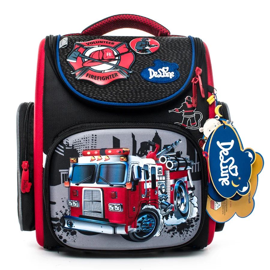 

Delune Brand Design Hard orthopedic school bag pattern for boys car Children Primary Students friendly cool School Backpack 2017