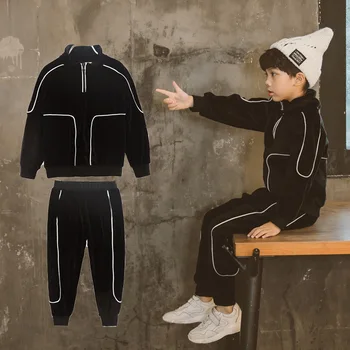 

Big Teenage Boys Clothing Sets 4 5 8 14 16 Years Autumn Winter Baby Boys Clothes Set Striped 2pcs Children Sport Suit for Girls