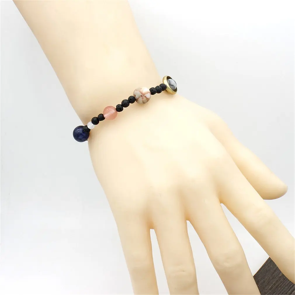 Солнечная система Восемь браслет с планетами звезда натуральный камень ювелирные изделия