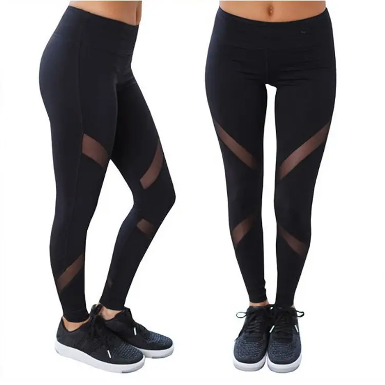 

Europe And America AliExpress Hot Selling Fashion Joint Tight Slimming Gauze Elasticity-Base Yoga Pants