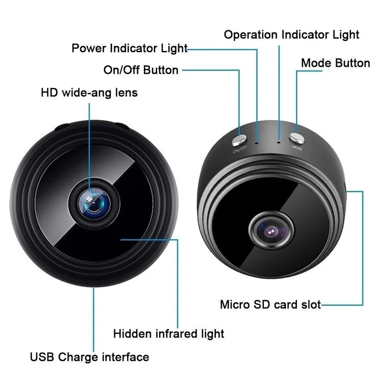 WIFI мини камера HD 1080P микро видеокамера широкоугольный объектив инфракрасная сеть