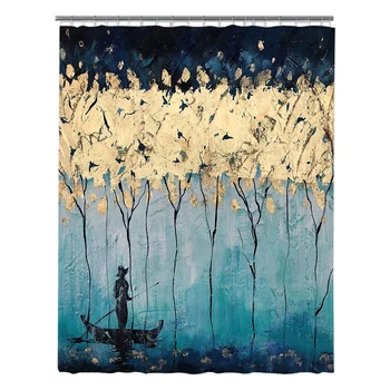 

Modern Washable Nature Landscape Fashion Soft Polyester Hotel Shower Curtain Easy Install With Hooks Bathroom Decor Home