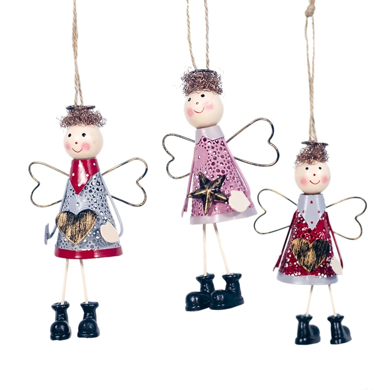 

Christmas Decorations Painted Wrought Iron Hollow Christmas Angel Christmas Tree Pendant Ornaments