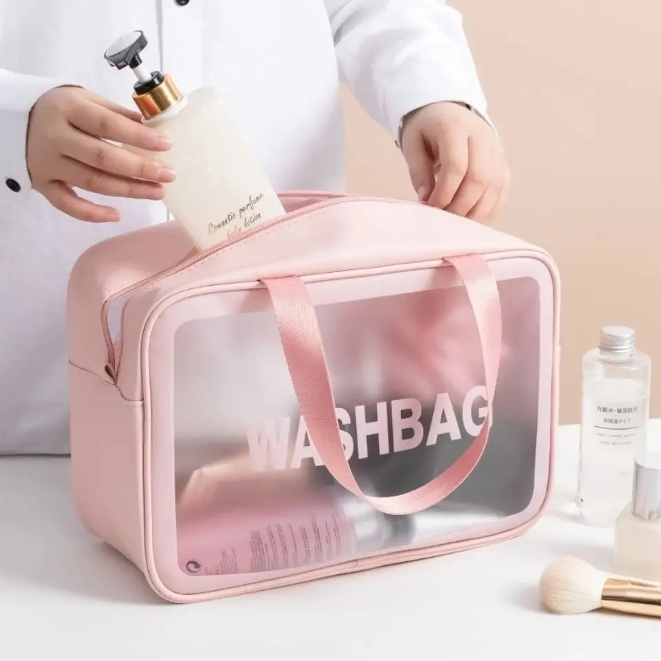 

Makeup Bag INS Large-Capacity Portable Travel Wash Bag Transparent Waterproof Skin Care Storage Box Large Cosmetic Organizer