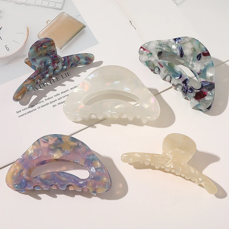 

Acetate Hair Claw Geometric Crab Hair Crab Claws Girls Make UP Washing Tool Accessories Decoration