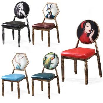 

European dining chair retro minimalist nail chair back armchair coffee shop West restaurant American furniture