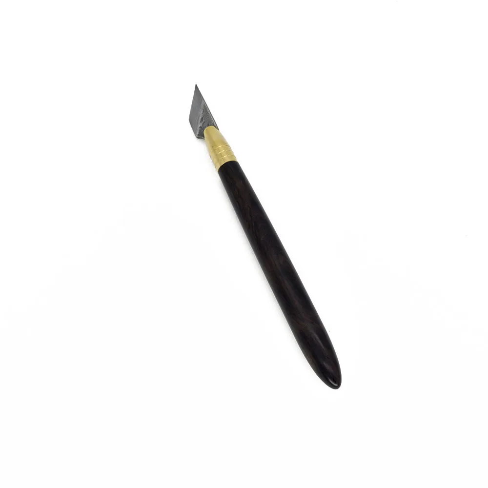 Baver Кожа ремесло Дамасская сталь конические края ножи деревянная резьба ручка нож режущий инструмент Diy