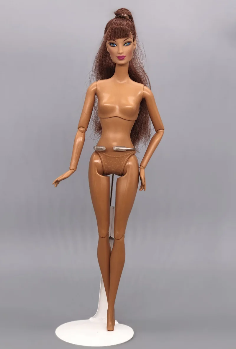 Оригинальная кукла с обнаженным лицом/Коричневая кожа, длинные вьющиеся волосы, голая кукла/для 1/6 куклы высотой 30 см/голова+ тело - Цвет: nude doll