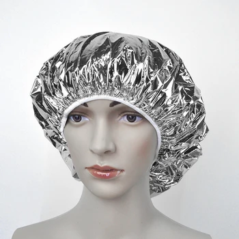 

Professional Shower Cap Heat Insulation Aluminum Foil Hat Elastic Bathing Cap for Women Hair Salon Bathroom
