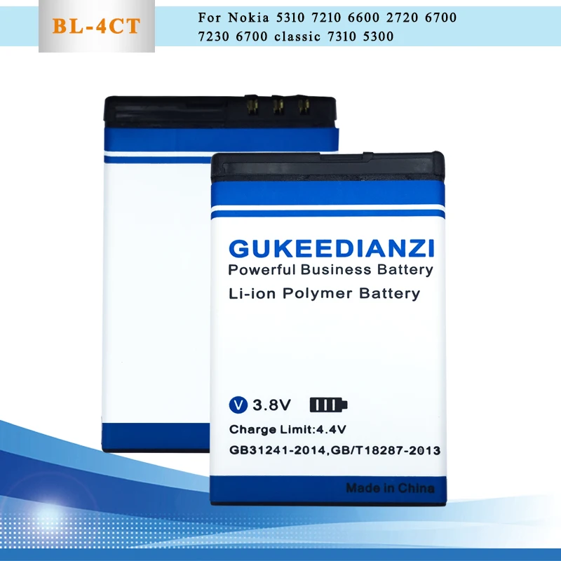 

GUKEEDIANZI Mobile Phone Replacement 860mAh Battery BL-4CT For Nokia 5310 6700S X3 X3-00 7230 7310C 5630 2720A 7210C 6600F
