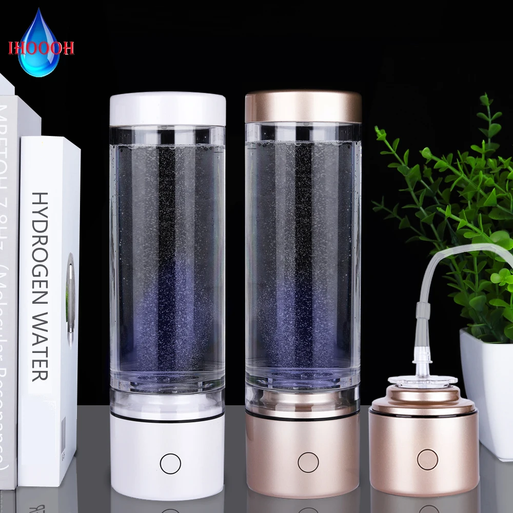 Portable 5000PPB Nano High Rich Hydrogen Water Generator Bottle ORP Alkaline Electrolysis Ionizer Anti-Aging Can Breathe Pure H2