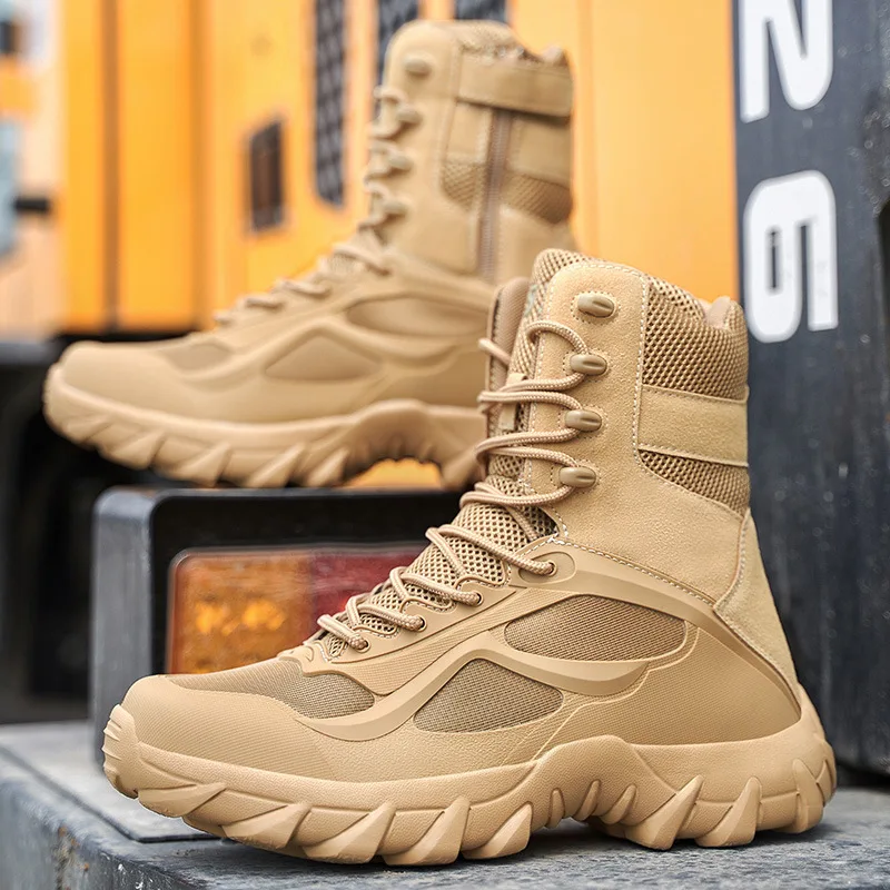 Botas táticas masculinas ultra leve respirável forças especiais deserto ...