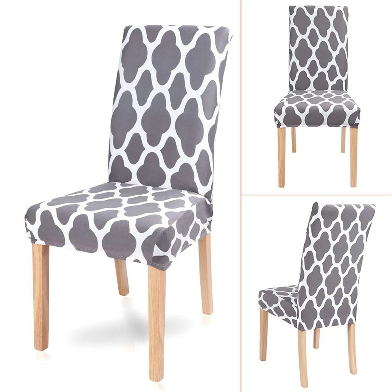 6 Pack Super Fit Stretch Removable Washable Short Dining Chair Covers Slipcover Protector, Spandex Fabric Chair Cover for Dining