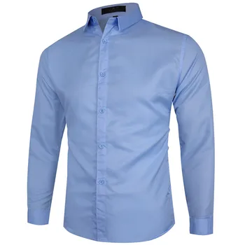 

Solid color business long-sleeved shirt large size 5XL men casual plus fertilizer increase shirt male 6 color long-sleeved shirt