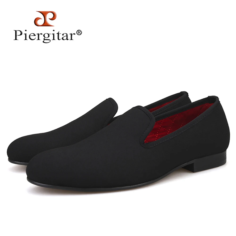 

Piergitar new four colors high grade suit cloth material men's loafers handmade slip-on men somking slippers for party and prom