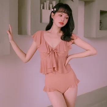 

Bathing Suits Women Plus Size One Piece Swimsuit Woman 2019 Swimwear Suit Ins Red Sexy Hot Swimming Solid Polyester Sierra