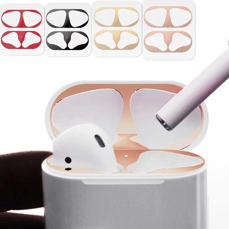 Металлическая Наклейка для удаления пыли Apple AirPods 1 2 Защитная защиты от аксессуар