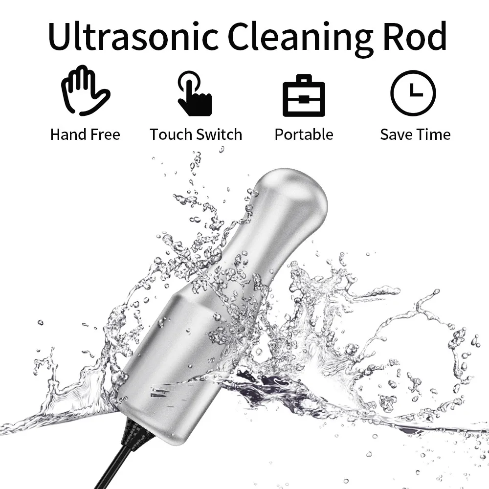 Split Ultrasonic Cleaning Rod Portable 100W Cleaner Stick Jewelry Teeth Dental Tableware Baby