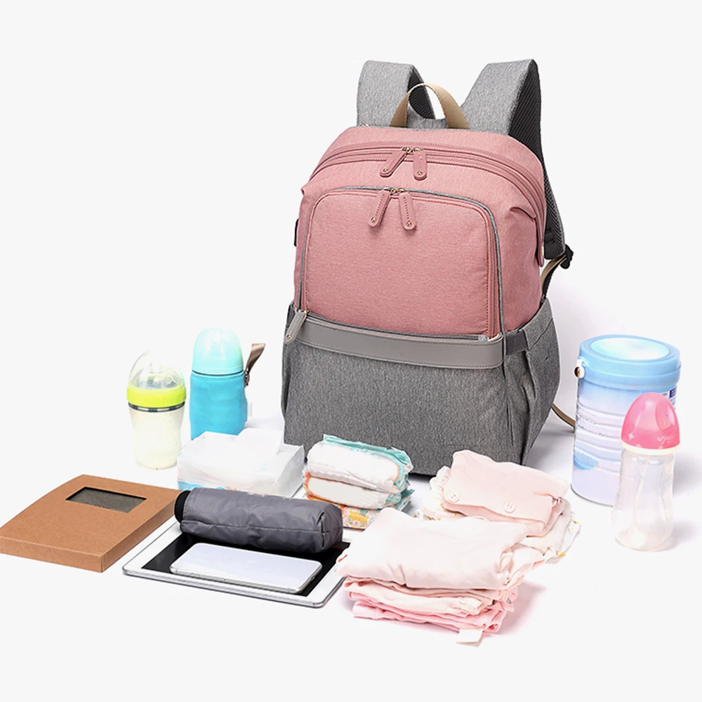 Сумка для детских подгузников, водонепроницаемая сумка для коляски, рюкзак для мамы, папы, лоскутные пеленки для ухода, наборы, USB грелка, держатель