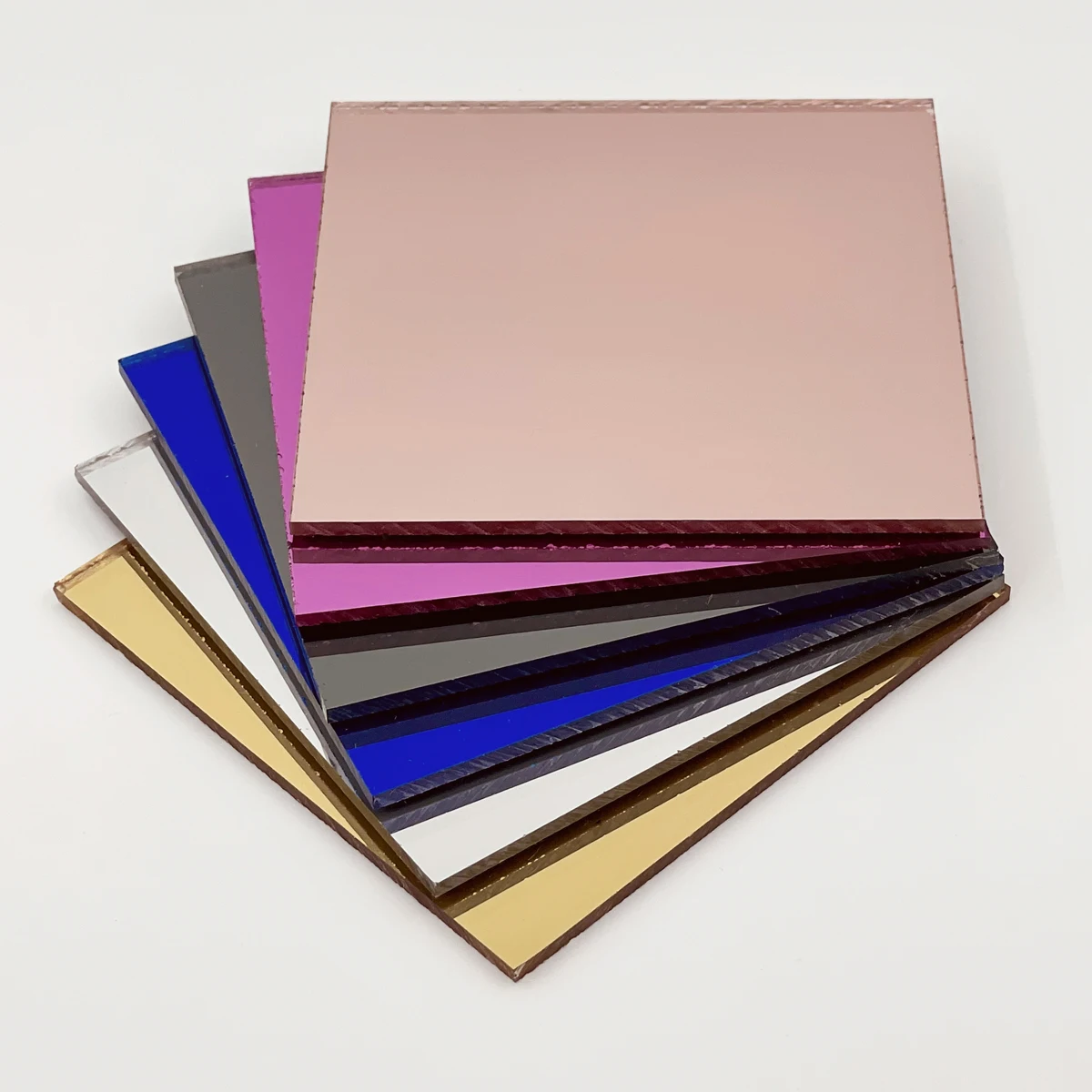 Acrylic (PMMA) One-Sided Mirror 2.8mm For Jewelries Crafts Art Works Decoration 6 Colors/3 Sizes Available