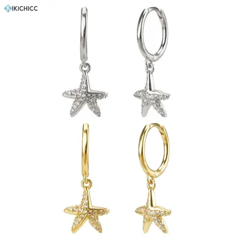

Kikichicc 100% 925 Sterling Silver 8.5mm Starfish Drop Earrinf Sea Fish Circle Piercing Ohrringe New 2020 Rock Punk Jewelry