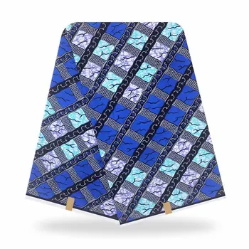 

New Style Blue Color 100% Cotton High Quality African Fabric Wax Veritable Tissu African 6yards Y20714-2