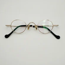 Эллиптические формирующие человеческие очки, очень маленький размер линз, чистые титановые очки, золотые близорукие оптические очки по рецепту
