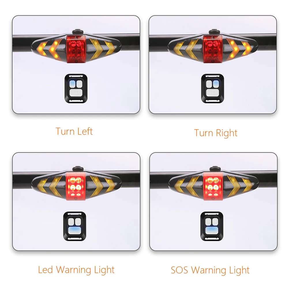 Bike Light Bicycle Turn Signal Light Wireless Remote Control Bike Taillight Cycling Flashlight Bike Headlights for Bicycle