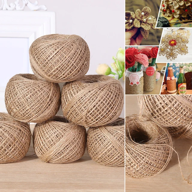 50m/80m/100m Handmade Hemp Linen Cords Rope To Tie Burlap Twine Rope String  DIY Craft