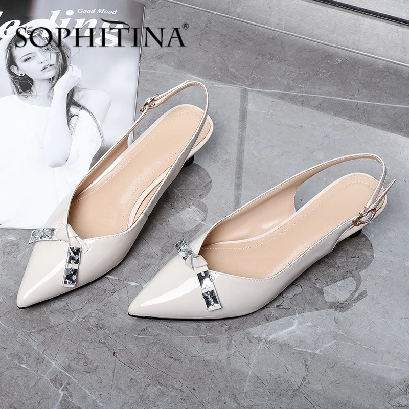 SOPHITINA zapatos de tacón con hebilla para mujer, calzado elegante con  decoración de cristal, punta estrecha, poco profundos, MO484|Zapatos de  tacón de mujer| - AliExpress