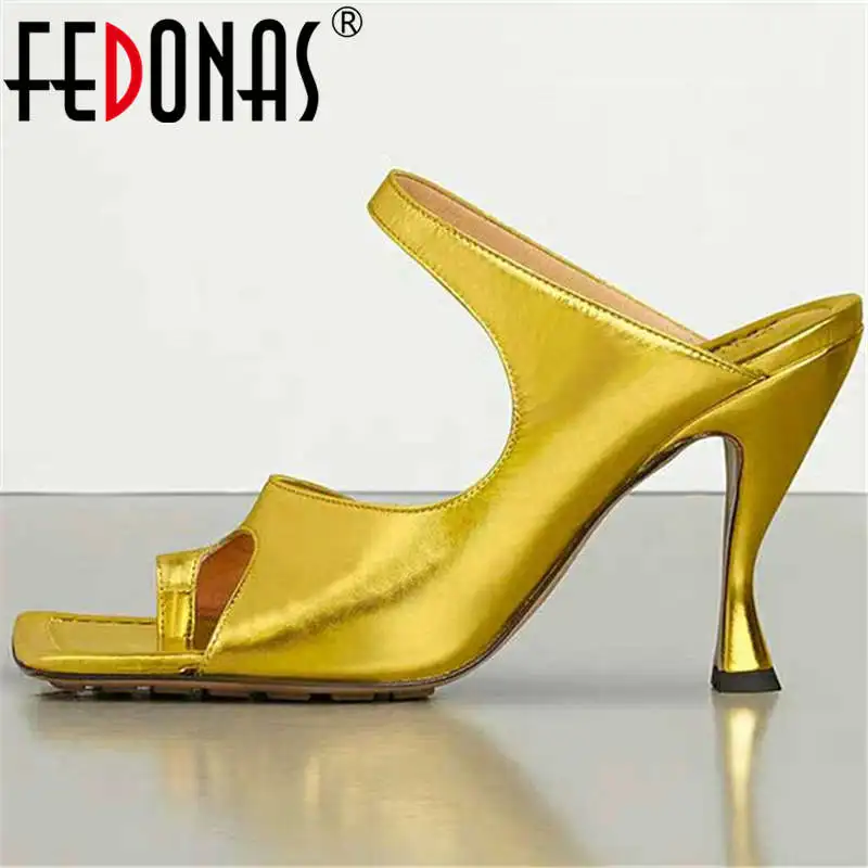 

FEDONAS Genuine Leather Sandals For Girls Sexy Peep Toe High Heels Pumps New Arrival Wedding Party Shoes Woman Heels Size 34