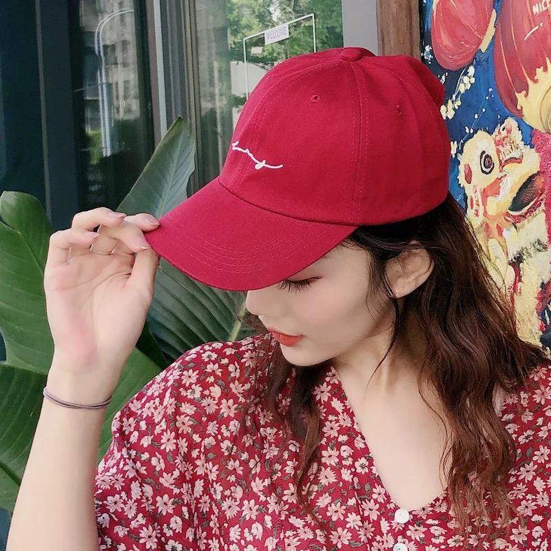 

Japanese Ins Tide Brand Baseball Cap Letter Embroidery Soft Top Curved Brim Caps Men and Women Couples Student Summer Sun Hats