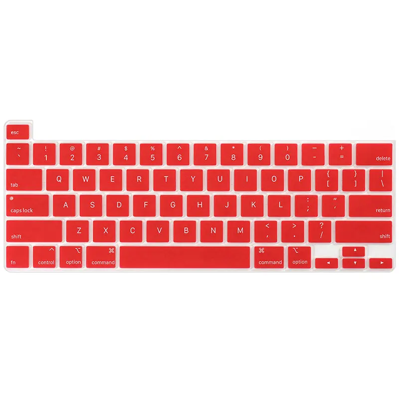 Red Силиконовый чехол для клавиатуры, Ультратонкий защитный чехол для США версии 1" 16 дюймов MacBook Pro с сенсорной панелью и сенсорной панелью ID - Цвет: Red