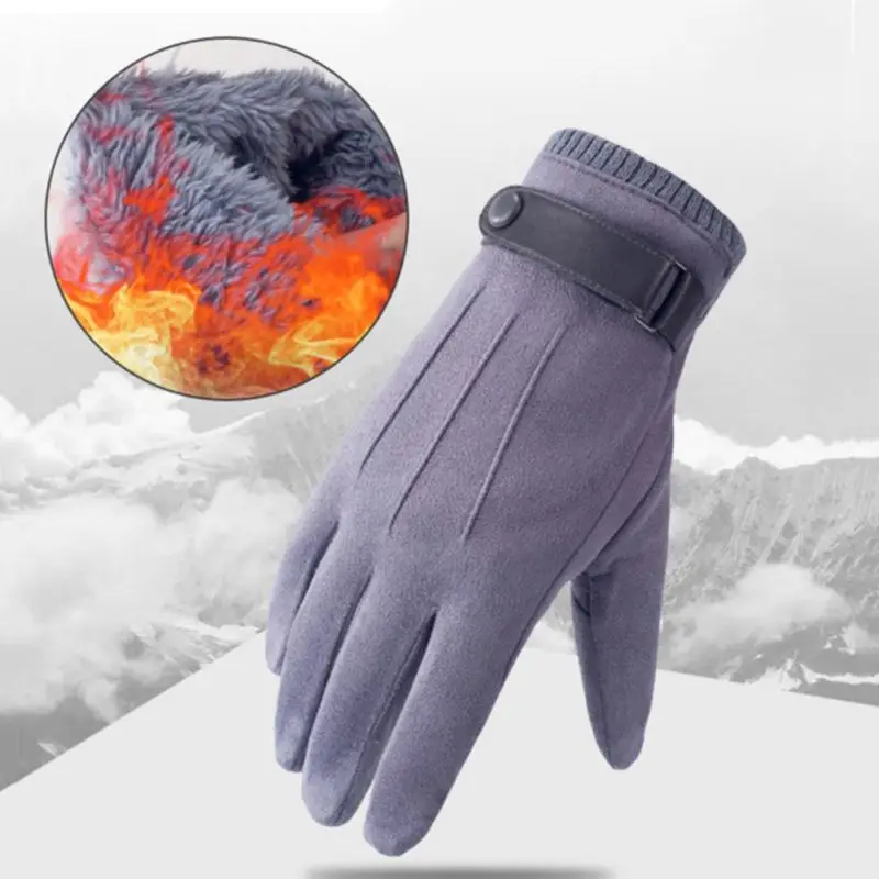 Перчатки для езды на велосипеде, толстые, полный палец, сенсорный экран, термоуличная зимняя одежда для верховой езды