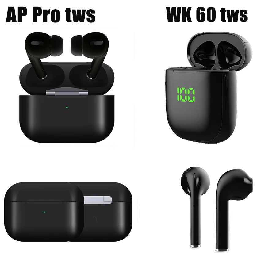 AP Pro TWS Беспроводные Bluetooth 5,0 черные наушники Copy1: 1 Air 3Pro 8D Bass, WK 60 наушники не W1H1 1536u чип i80 i100000 i9000tw