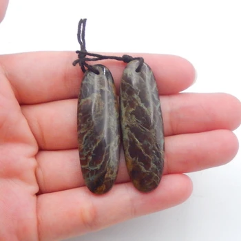 

Natural Green Opal Earrings Jewelry,Charms Women Earrings Jewelry Gift Gem Customized,42x13x4mm，8g