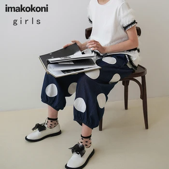

imakokoni original design polka dot jeans Japanese slim thin wild pants female summer 203051