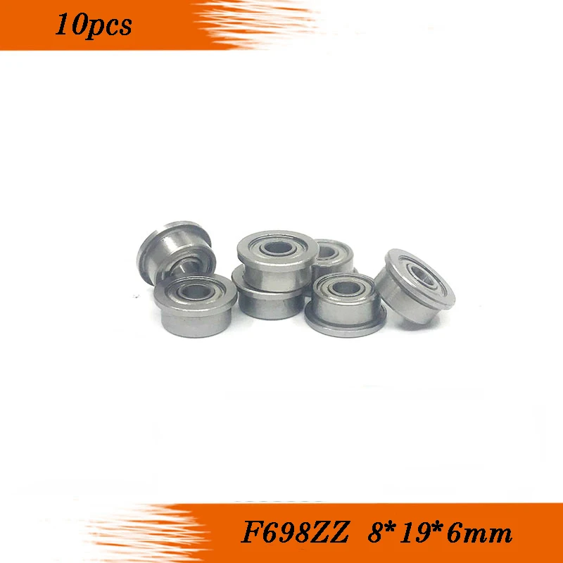 

Free shipping 10Pcs F698-2Z F698ZZ F698zz F698 zz DDRF-1980ZZ ABEC-1 Flanged Flange Deep Groove Ball Bearings 8x19x6 mm