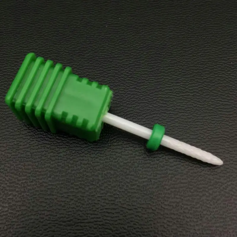 Фреза для маникюра керамическая фреза маникюрный станок набор резак для педикюра Электрический пилочки для ногтей сверло для ногтей - Цвет: Green pointed