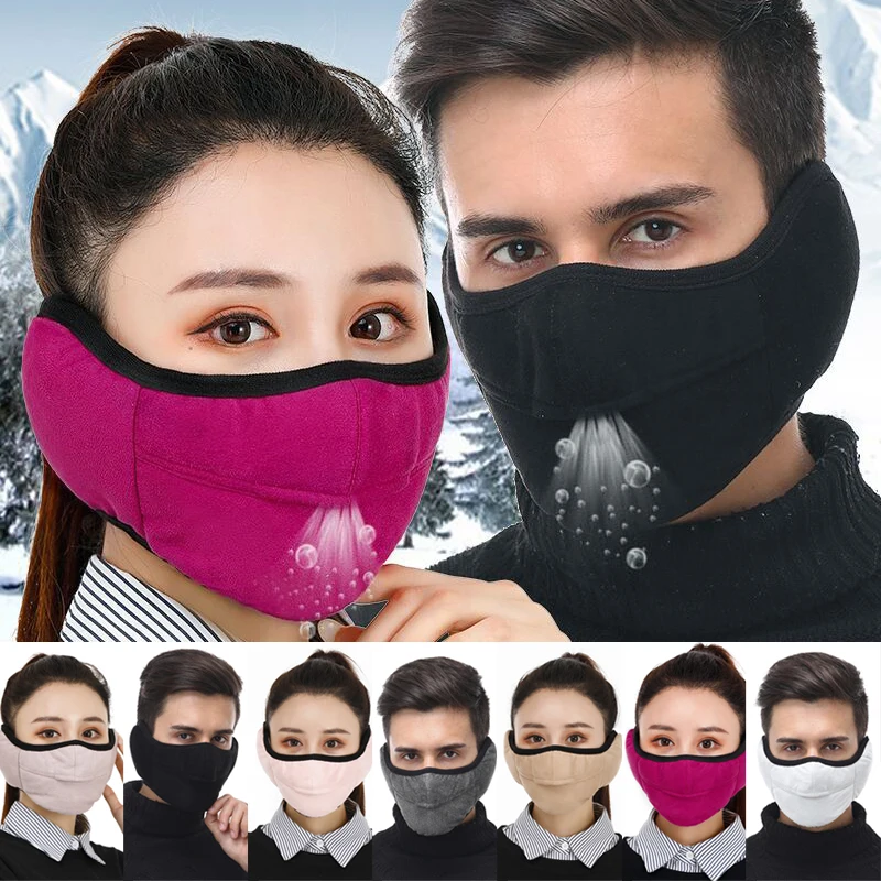 

Warm Breathable Lengthened Mouth Mask Protect Ears Mask PM2.5 Filter Protection Cycling Windproof Anti-Dust Mouth Face Mask