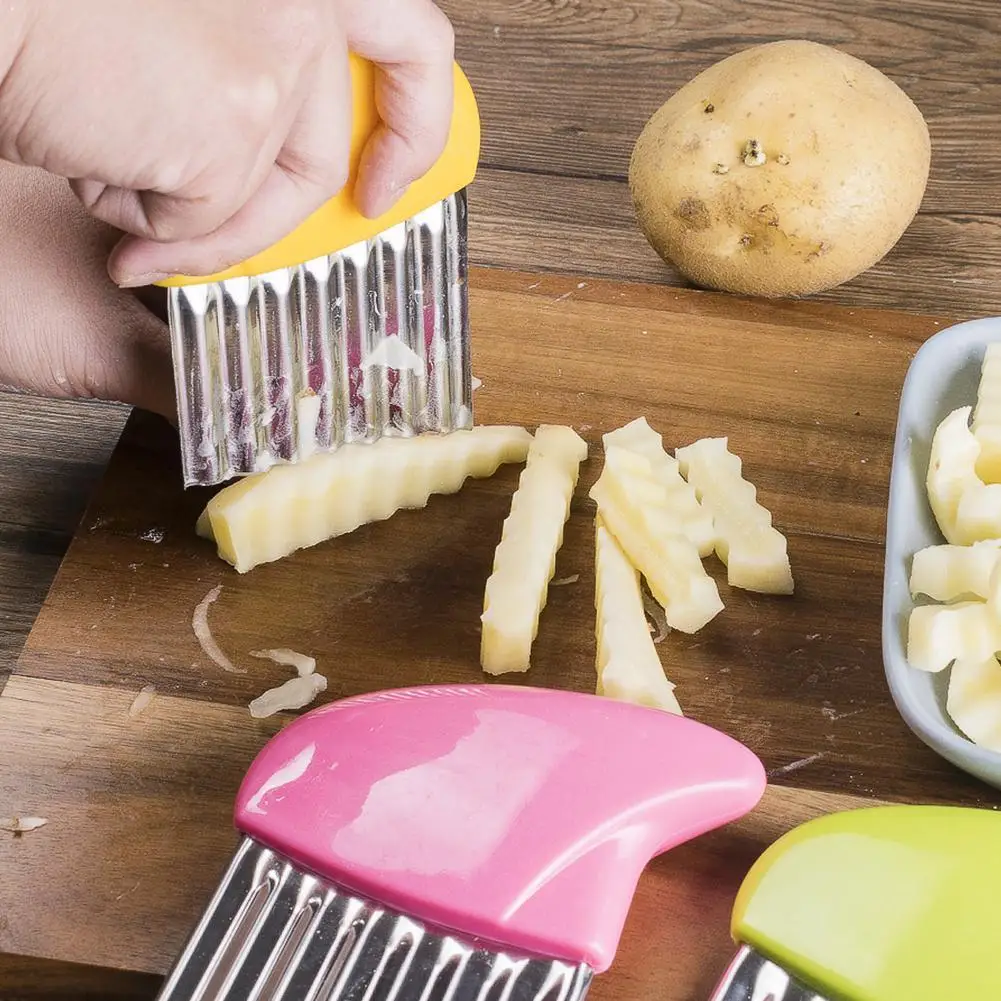 

1pc French Fries Cutter Stainless Steel Potato Chips Peeler Making Kitchen Cut Handle Plastic Tool Knives Vegetable Fruit 2 Z8V7