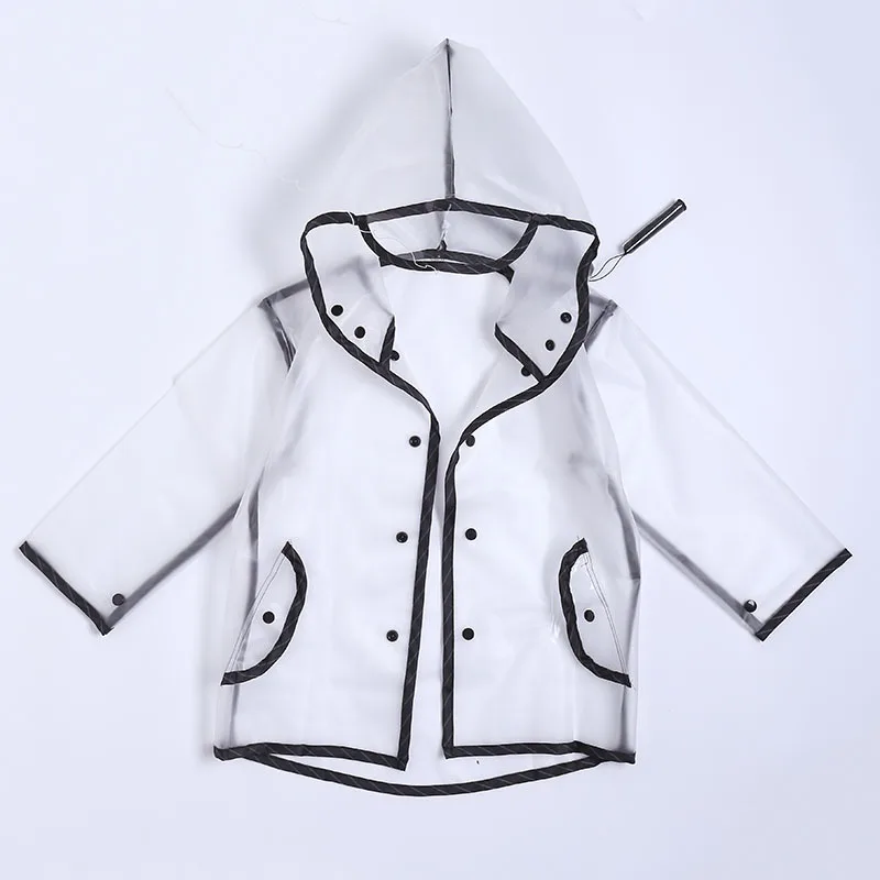 New Style Cute Baby Children Transparent Raincoat Kindergarten BOY'S Girls Tassels Large Brim Waterproof Poncho Wholesale