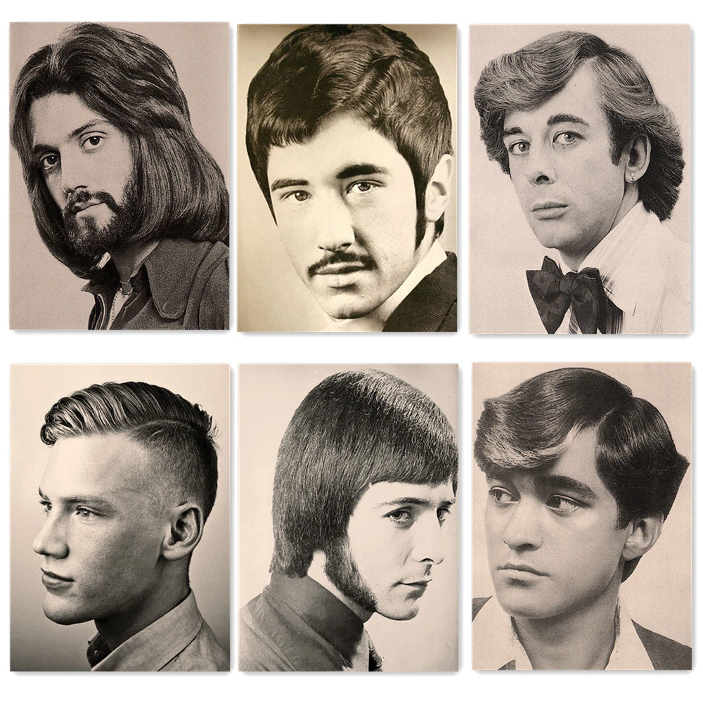 60s\70s Classic Men's Hairstyles Series Poster Retro Artwork Vintage Matte  Kraft Paper Print Art Barber Shop Wall Decoration A1 - Painting &  Calligraphy - AliExpress