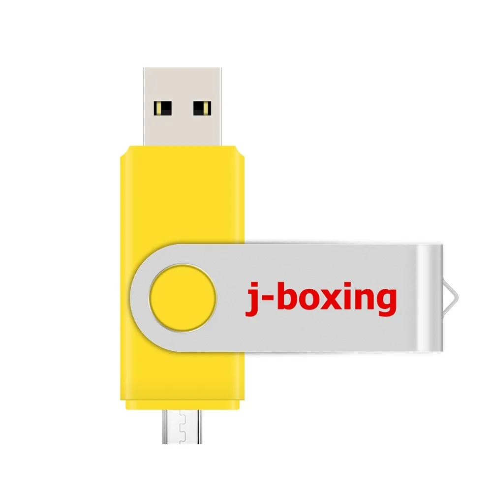 J-boxing 5 шт. Двойной Порт OTG флеш-накопитель USB 8 ГБ 16 ГБ 32 ГБ 64 ГБ Micro USB флеш-накопитель поворотный для samsung huawei планшет желтый