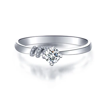 

18k Gold And White Gold Diamond Ring Genuine 1 Carat Effect Platinum Rose Gold Wedding Marriage Couple Wedding Ring