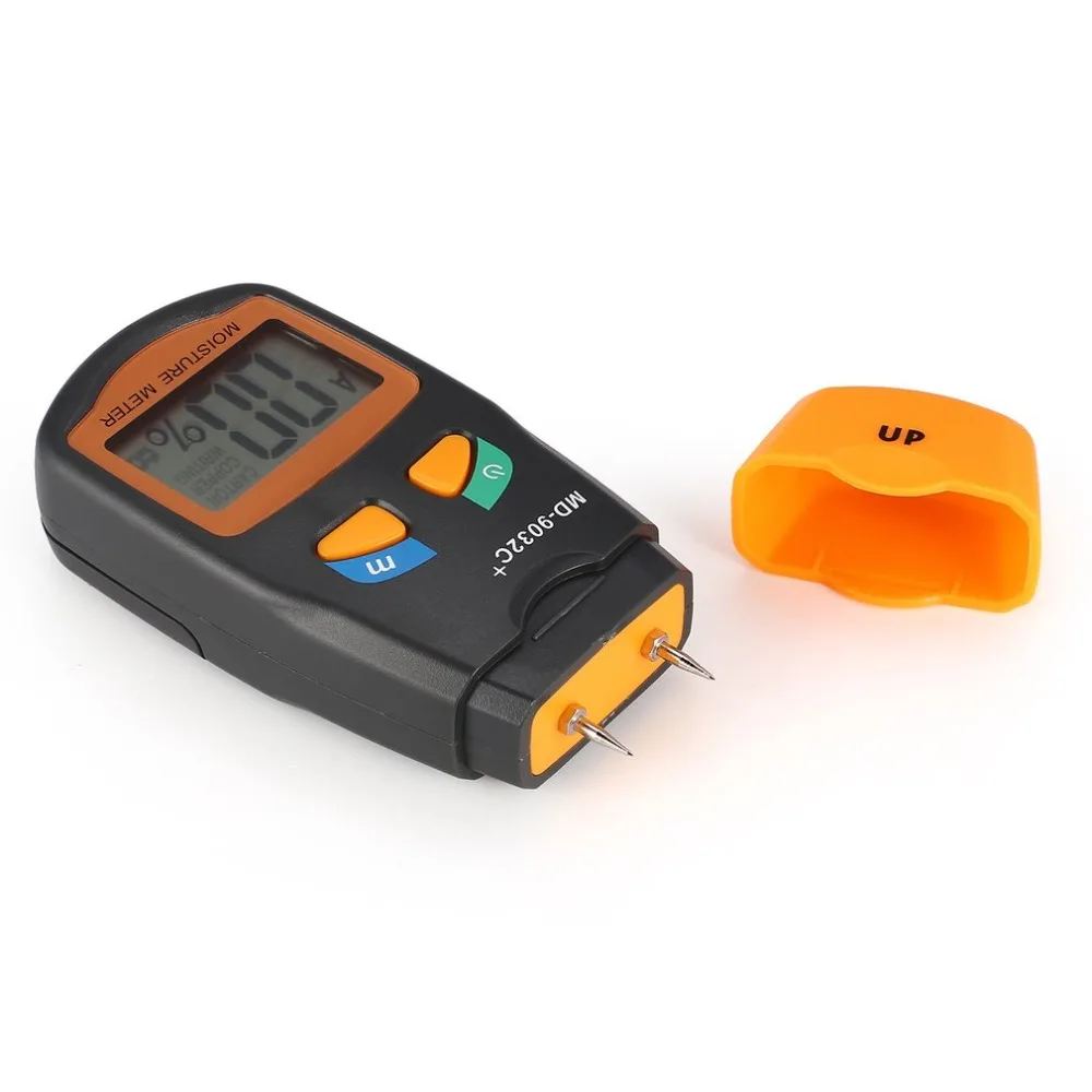 MD-9032C + цифровой ЖК-дисплей влажности древесины измеритель влажности воздуха анализатора и гигрометром декоративные часы для