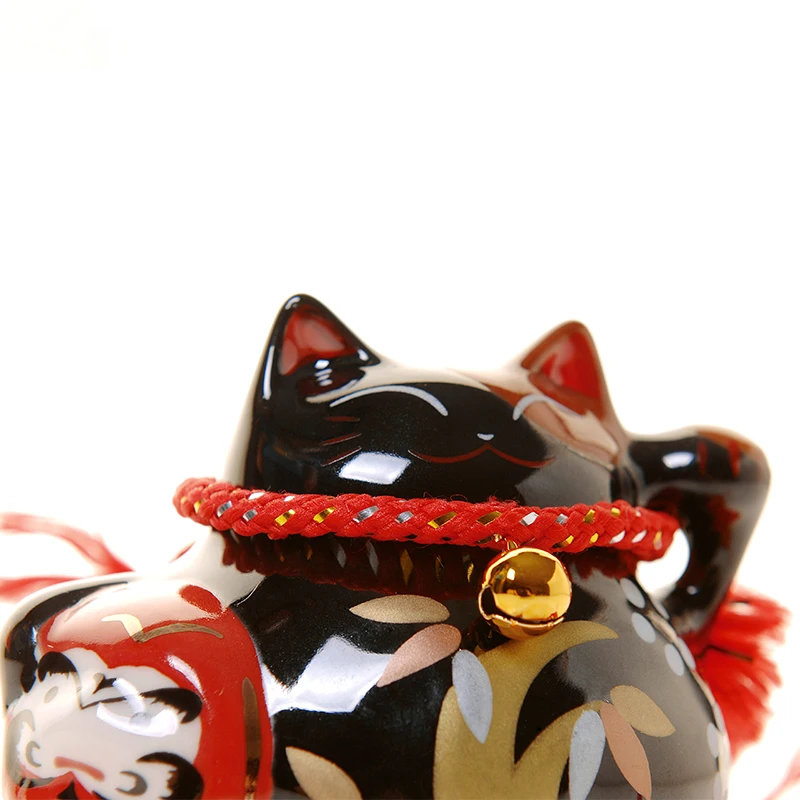 4 дюйма Черный lucky cat керамический lucky cat домашний Фарфор Декоративные Украшения Бизнес-Подарки lucky cat Копилка Feng Shui украшения