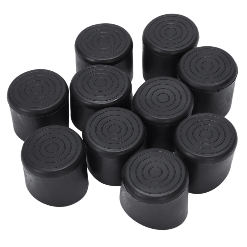 

New-Rubber Flexible Round End Cap 38MM Foot Cover 10 Pcs Black